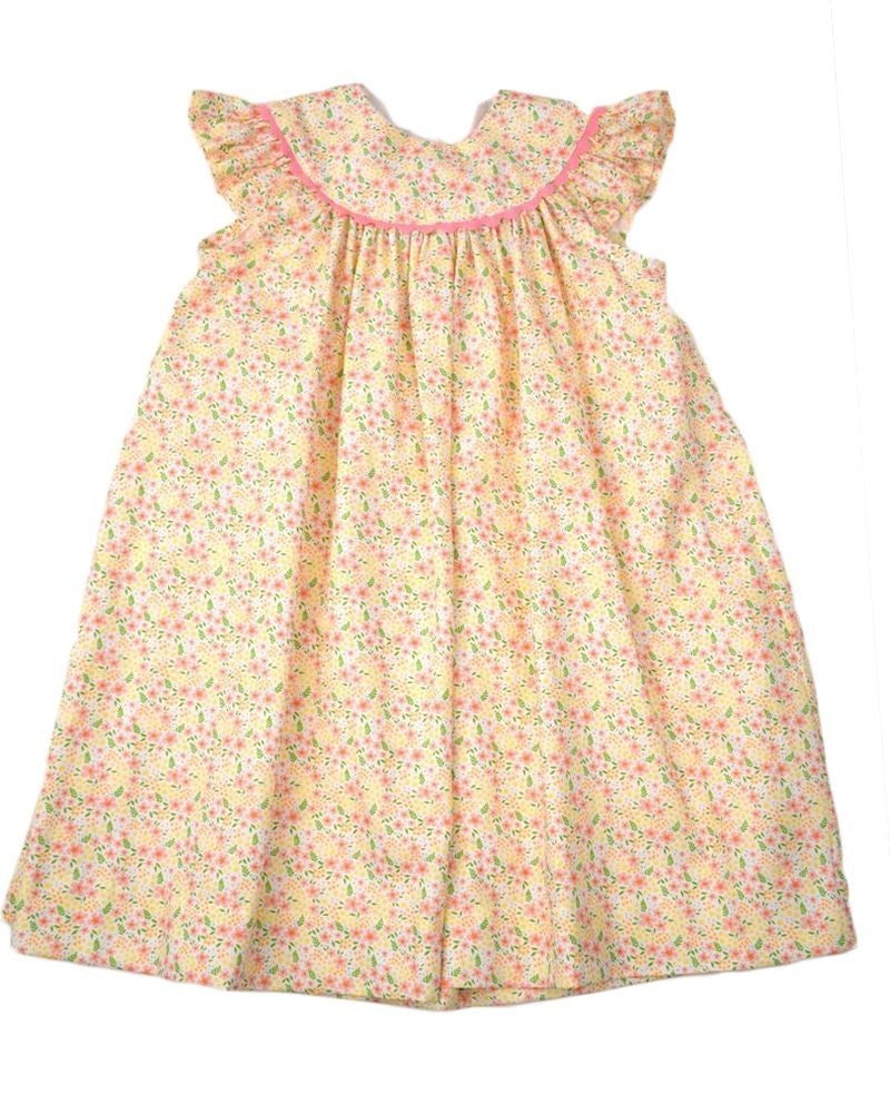 Funtasia Too Girls Yellow & Pink Floral Bishop Dress by Funtasia