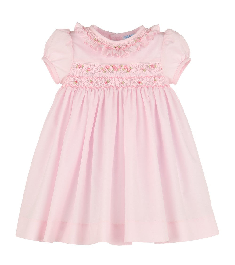 Luli & Me Baby / Toddler Girls Classic Smocked Dress - Pink
