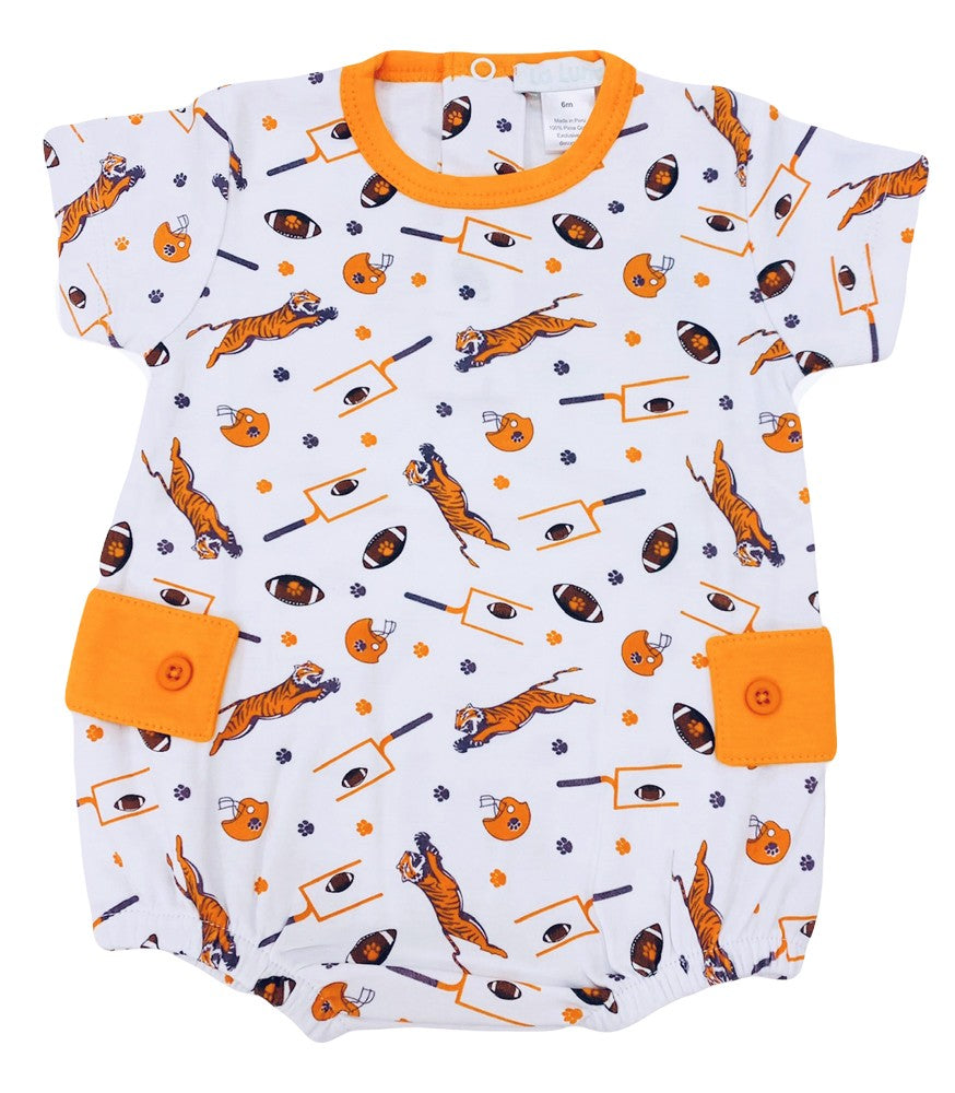 La Luna Baby Boys Noah Bubble - Orange Clemson Tigers