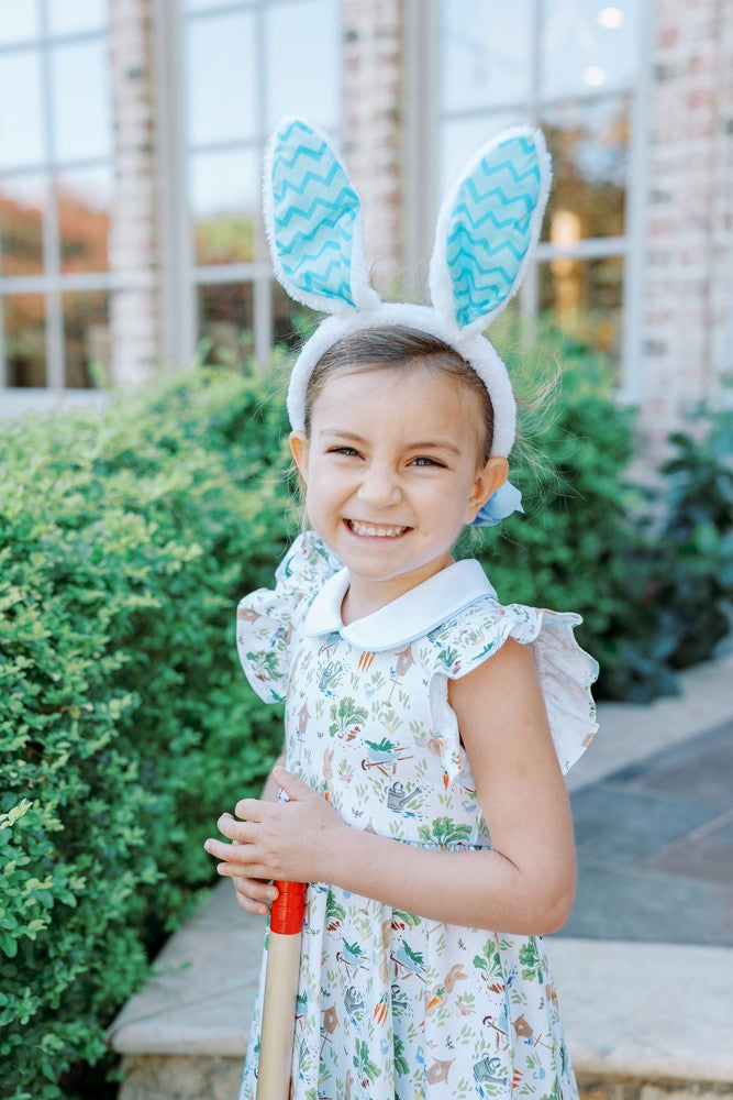 Proper Peony Pima Girls Twirl Dress - Beatrix Easter Bunny