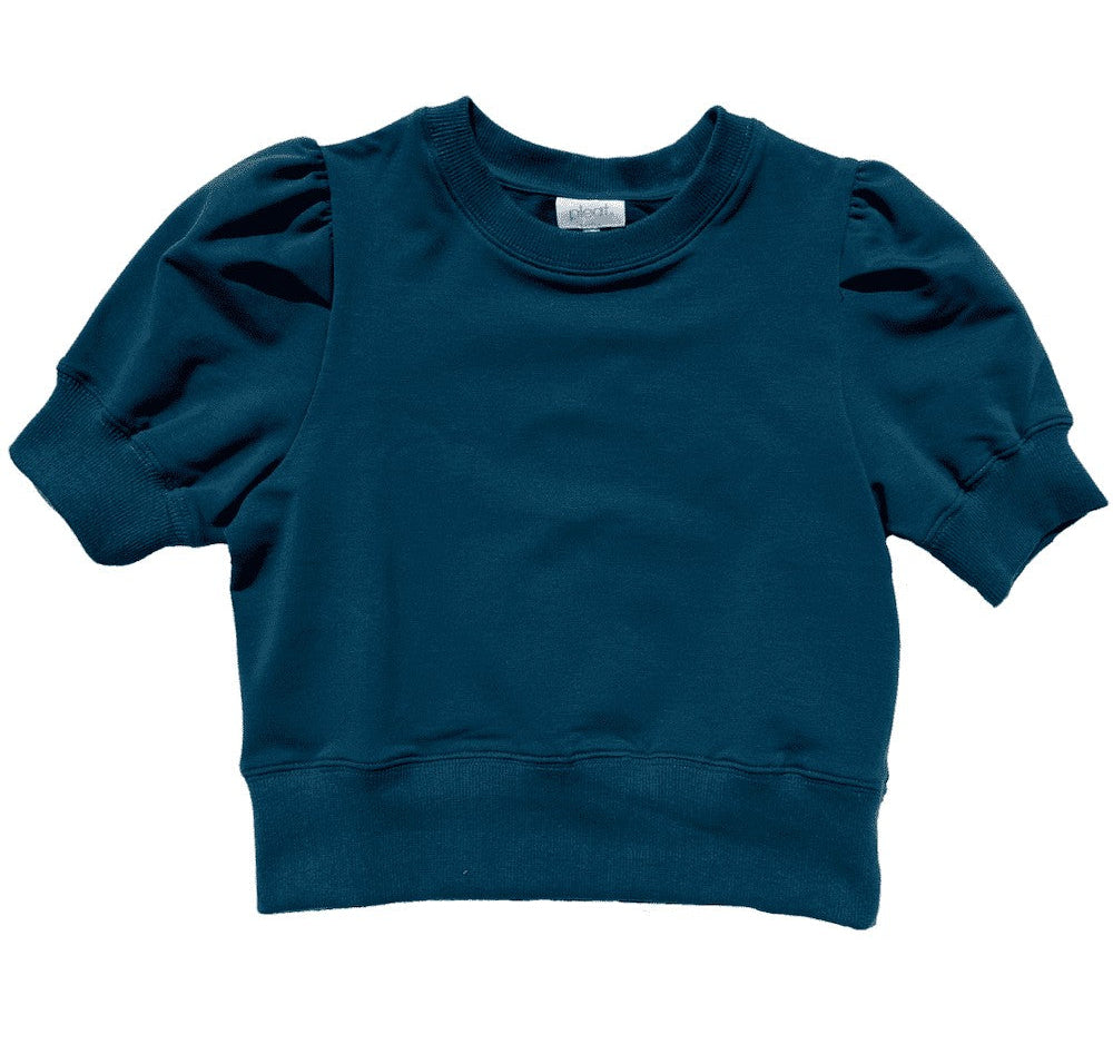 pleat Collection Girls Riley Sweatshirt Top - Dark Teal Blue by pleat Collection
