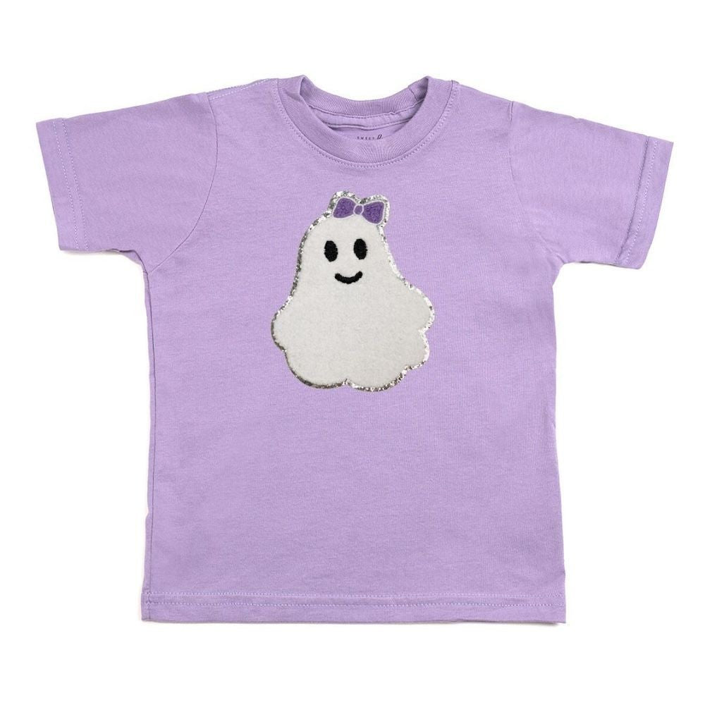 Sweet Wink Girls Halloween Shirt - Lavender with Ghost Patch