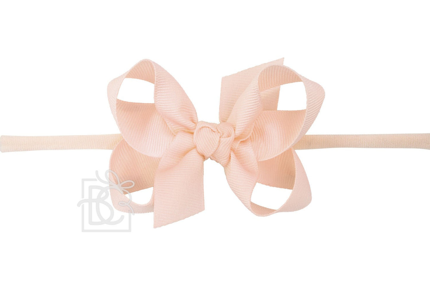 Beyond Creations Girls 1/4" Pantyhose Headband with Attached Bow - Grosgrain - Light Coral