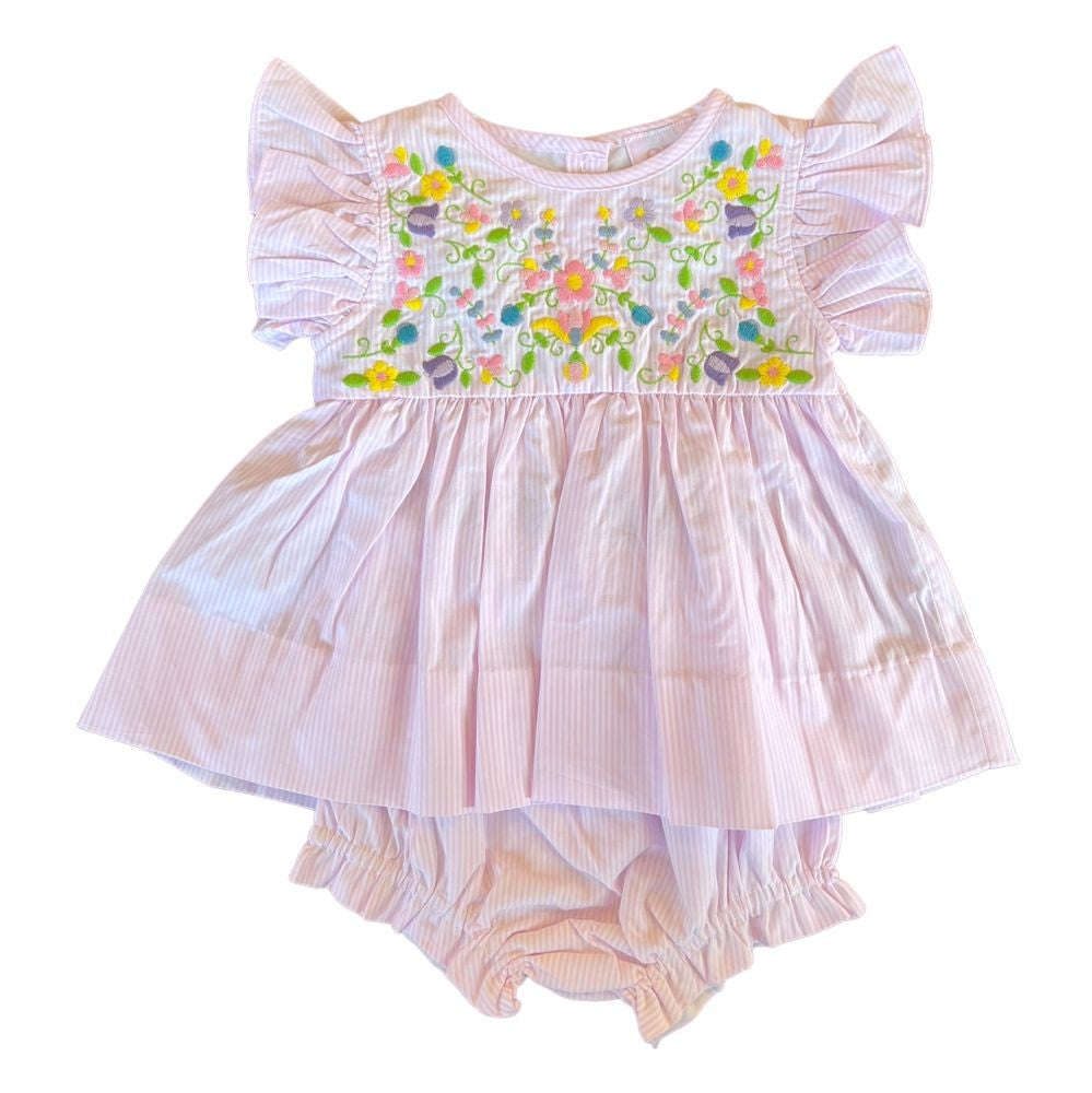 Shop Teeta Girls Pink Embroidery Hallie Bloomers Set