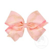 Wee Ones Girls Glitter Dust Overlay Bow - Gold Over Light Pink by Wee Ones