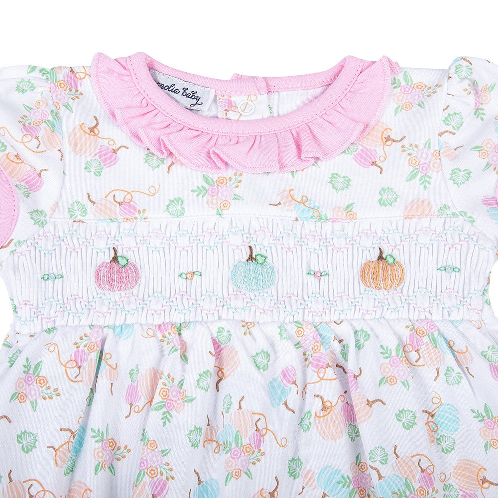Magnolia Baby Girls Pumpkin Blush Pastels Smocked Bubble