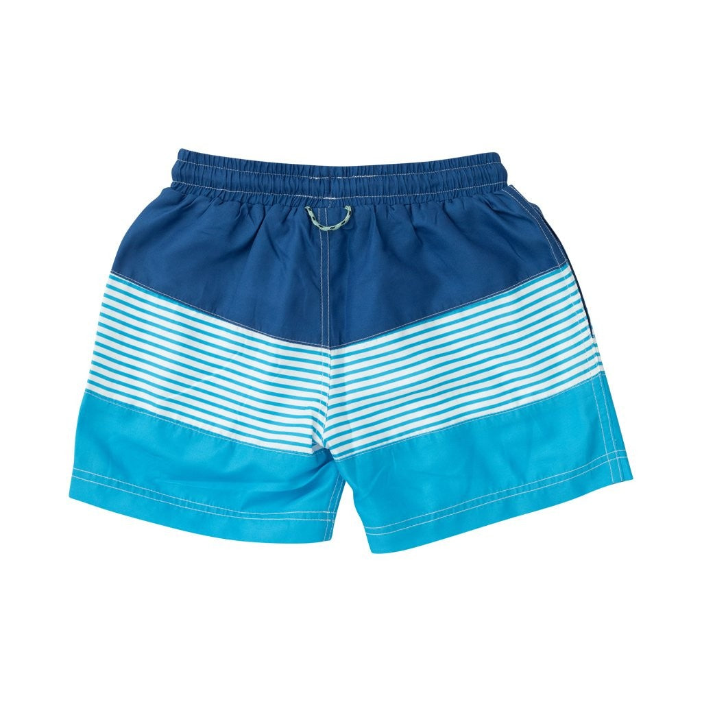 Prodoh Boys Boogie Board Swim Trunks - Color Block - Swim Cap Blue Stripes