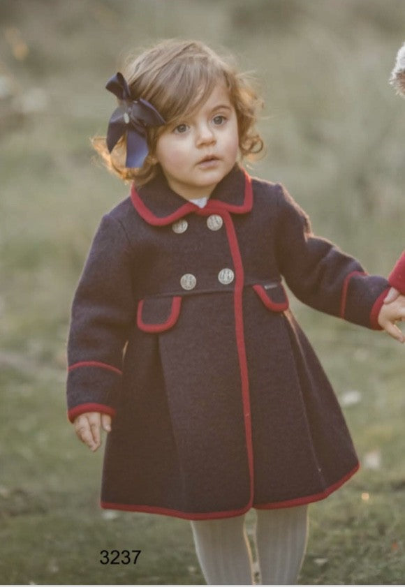 Marae Girls Dress Coat Navy Blue with Red Trim – Best Dressed Child