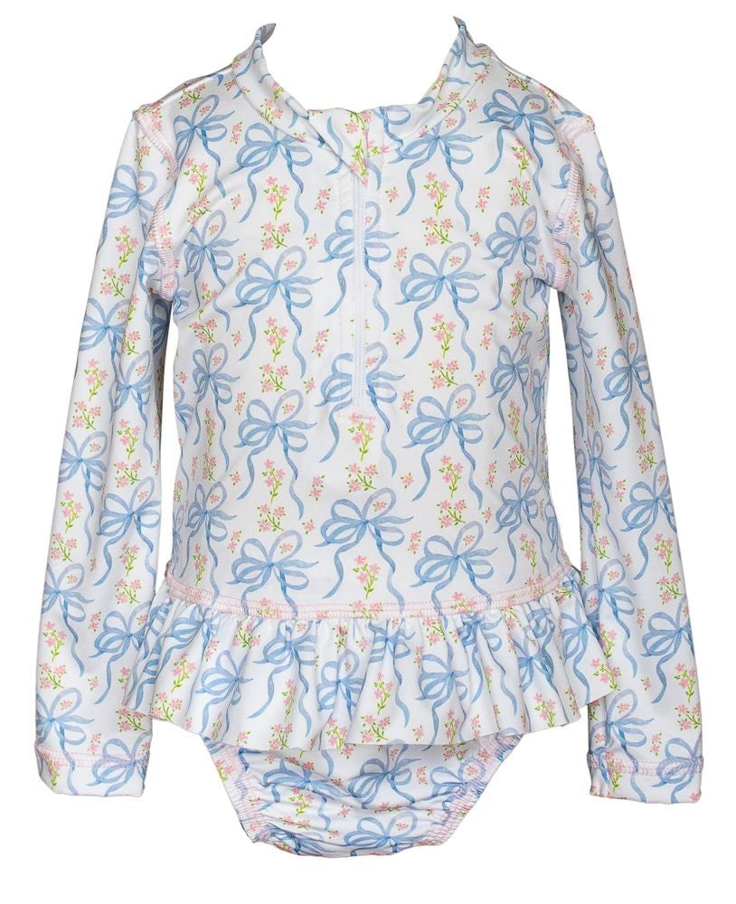 Proper Peony Girls Blossom Bows Rash Guard Set