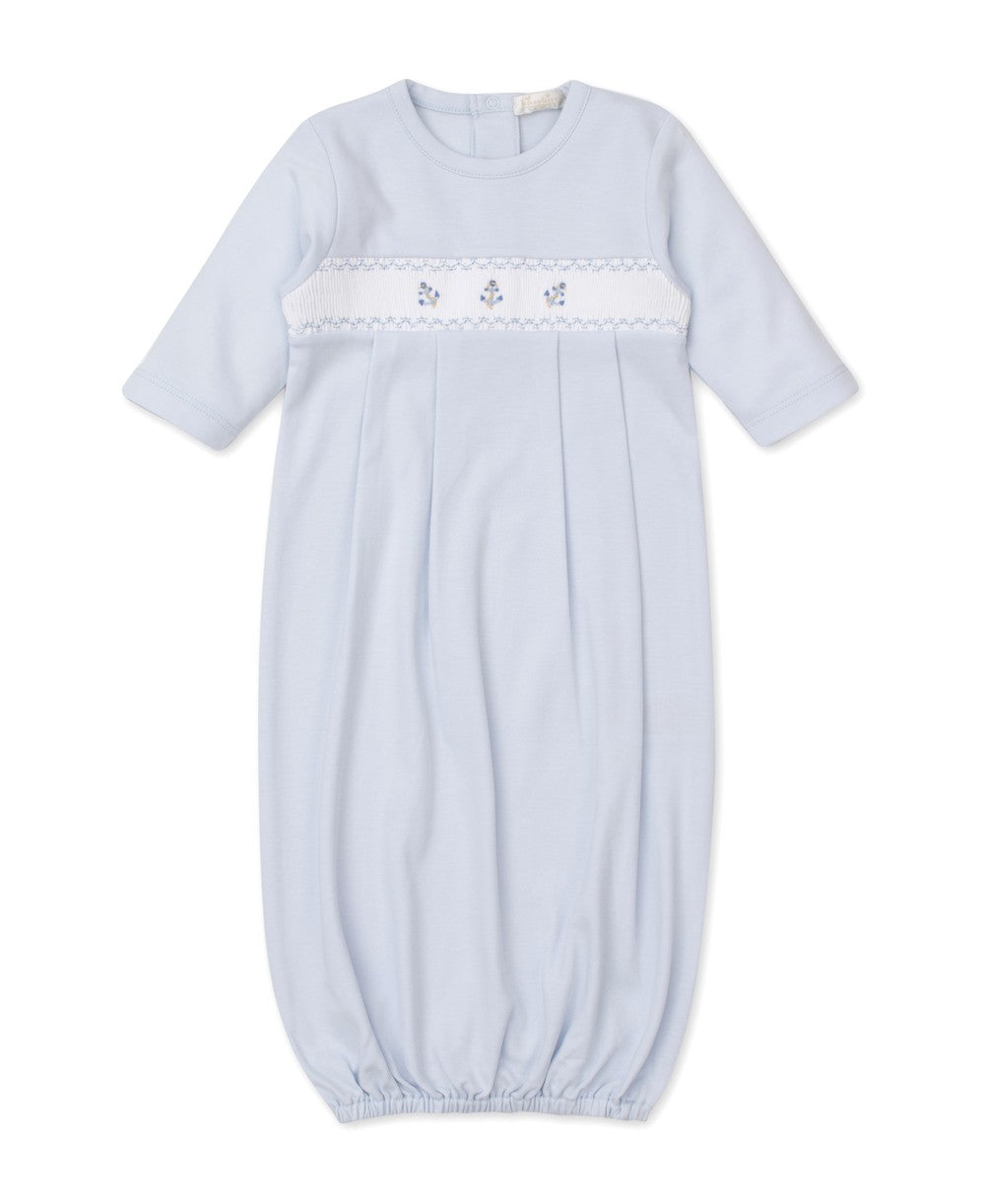 Kissy Kissy Baby Boys Summer Medley Gown - Light Blue Smocked Anchors