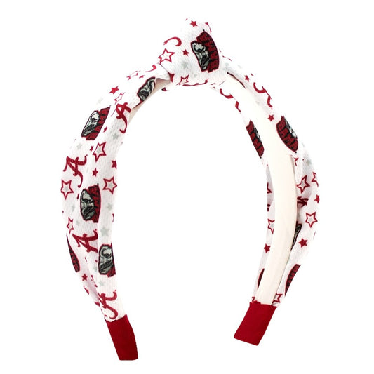 Wee Ones Girls College Star Knot Headband - Alabama Crimson Tide