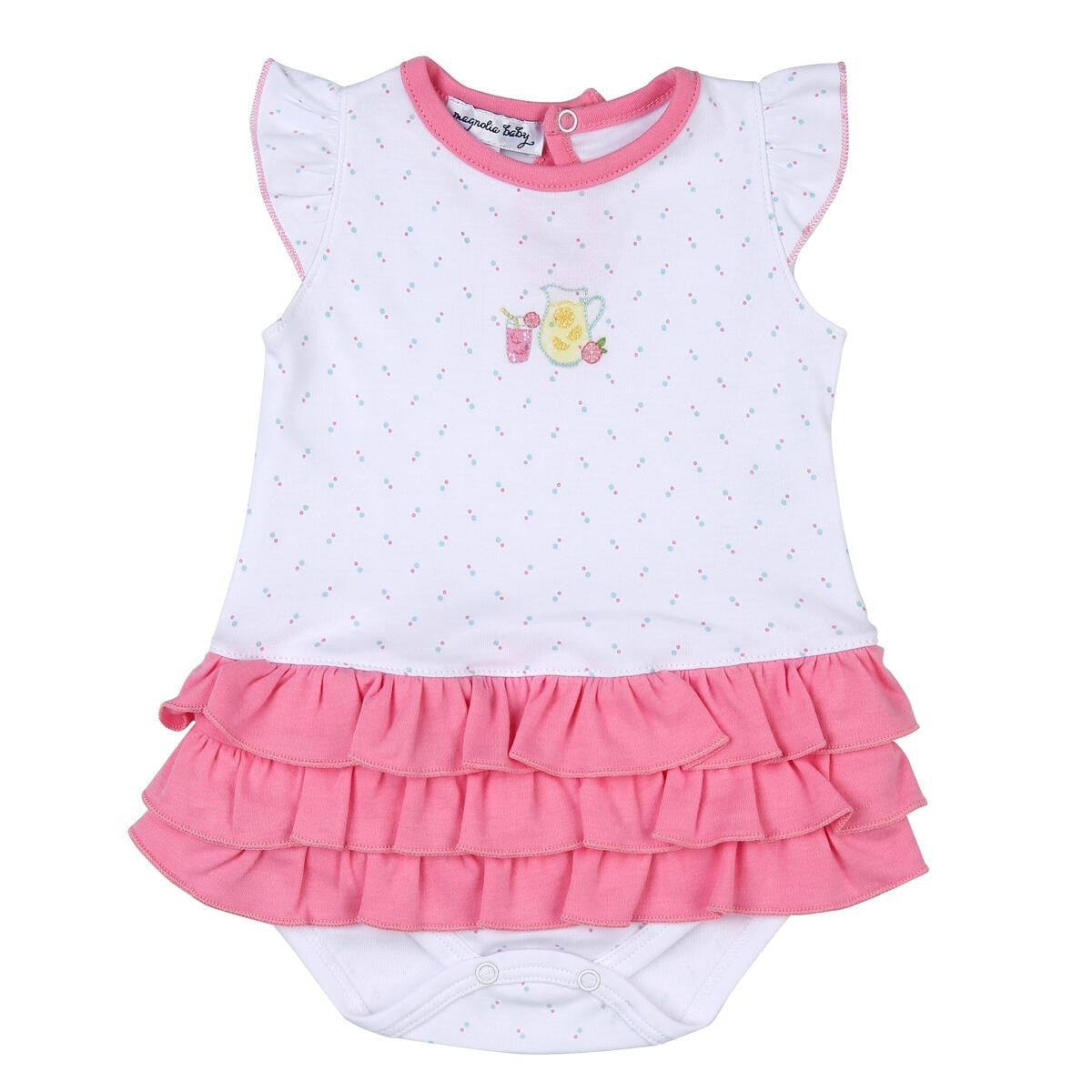 Magnolia Baby Girls Fresh Lemonade Embroidered Ruffle Flutters Bubble
