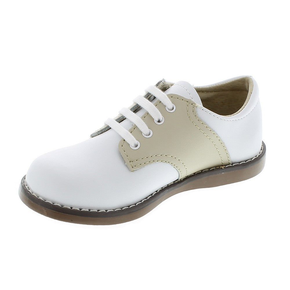 Footmates Boys Shoes - Cheer Saddle Oxford - White / Ecru