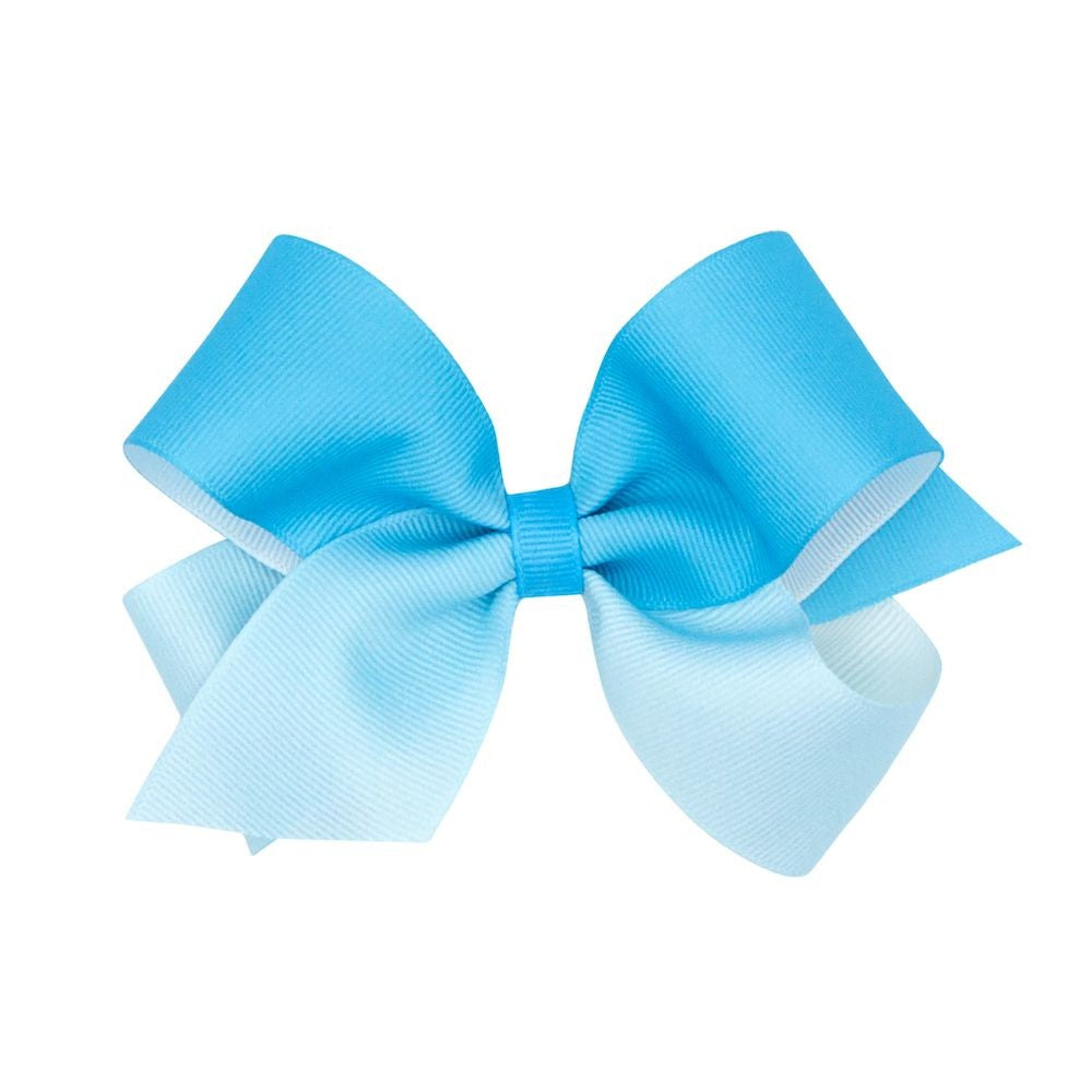Wee Ones Girls Hair Bow on Clip - Grosgrain Ombre - Blue