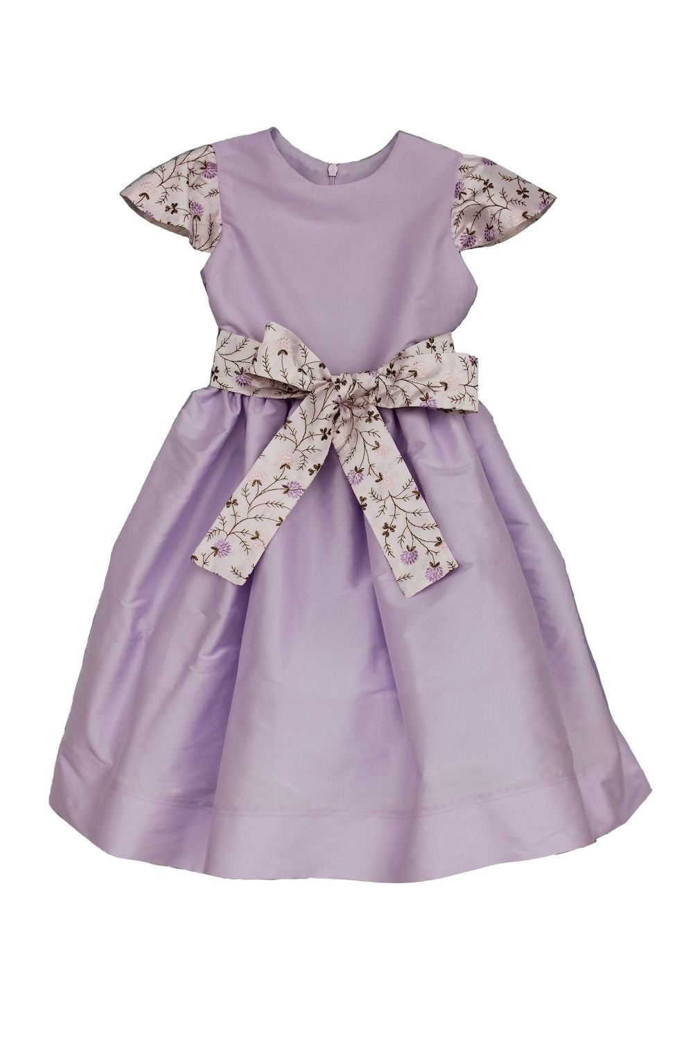 Susanne Lively Girls Lavender Lilac Cap Sleeve Dress with Embroidery Sash