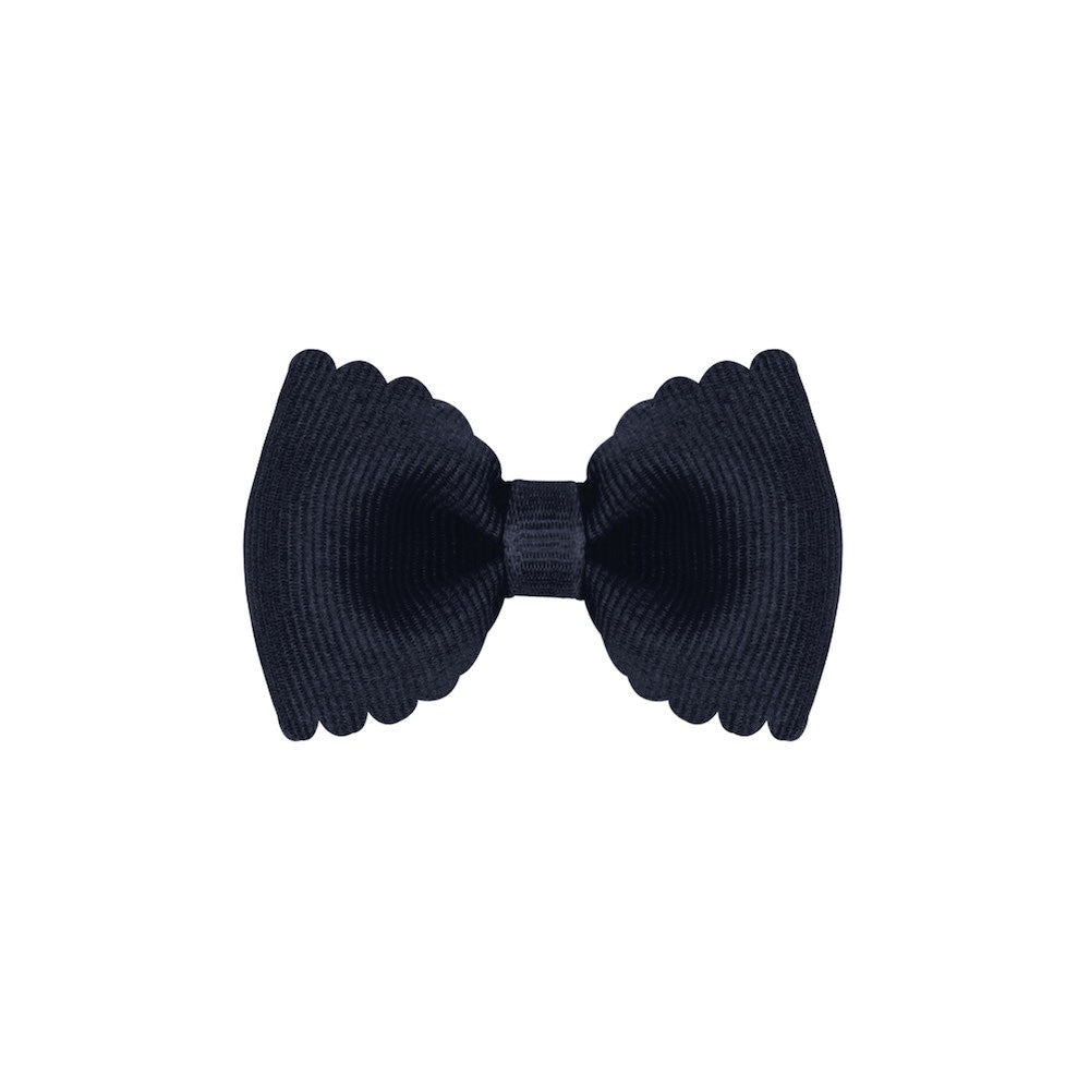 Wee Ones Girls Scallop Edge Bow - Tiny Bow Tie - Navy Blue by Wee Ones