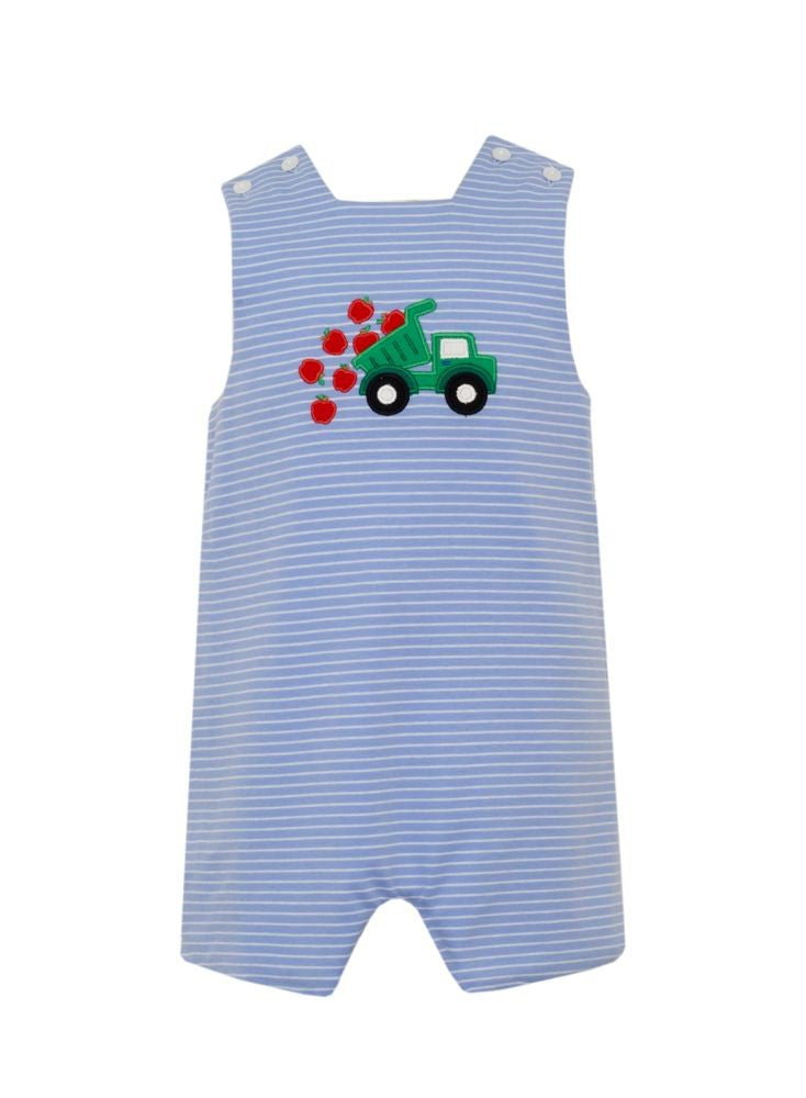 Claire & Charlie Boys Periwinkle Blue Knit Jon Jon - Apples Dump Truck by Claire & Charlie