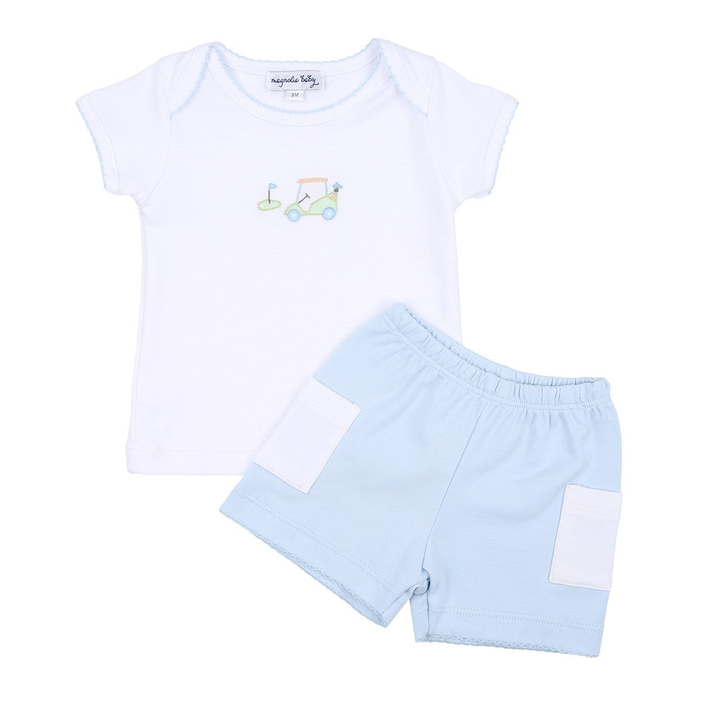 Magnolia Baby Boys Blue On the Green Golf Short Set by Magnolia Baby