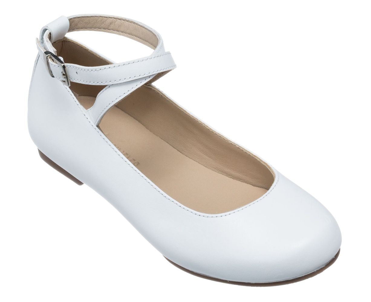 Elephantito Girls Shoes - French Ballet Flats - White