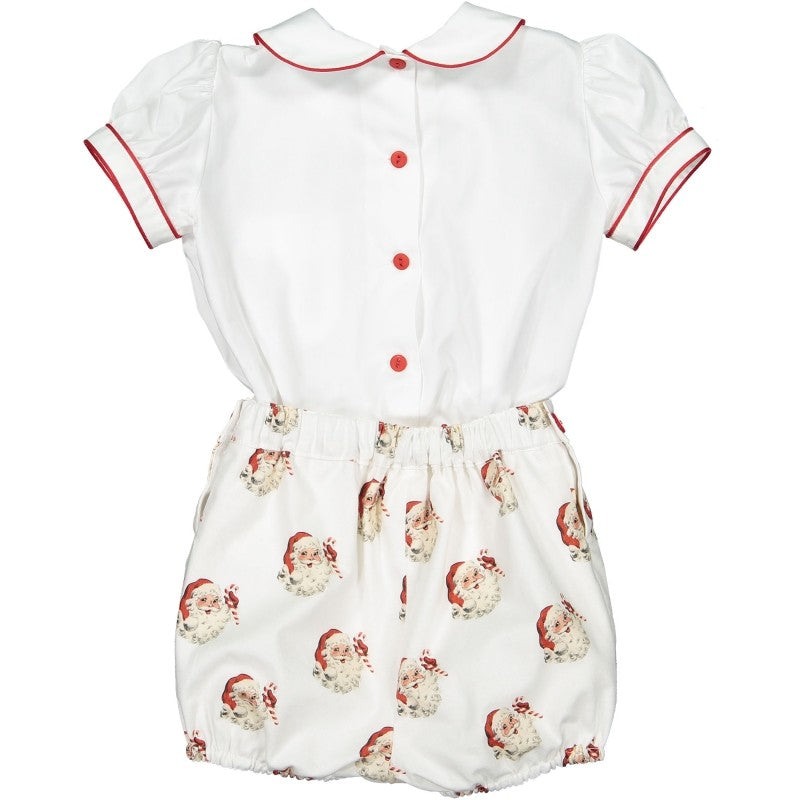 Sal & Pimenta Boys Santa Claus Button On Christmas Outfit