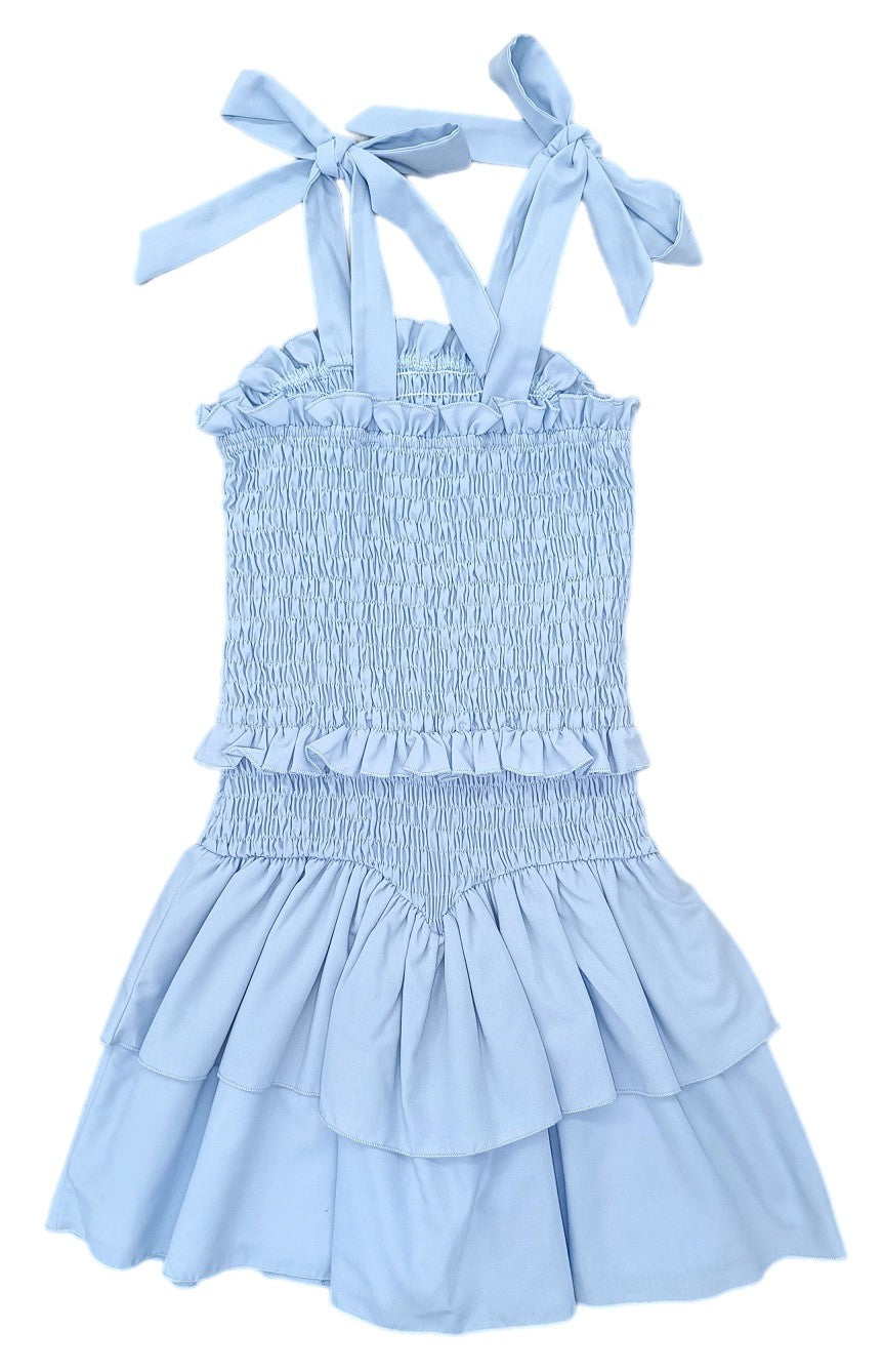James & Lottie Be Elizabeth Girls Smocked Woven Dress - Blue