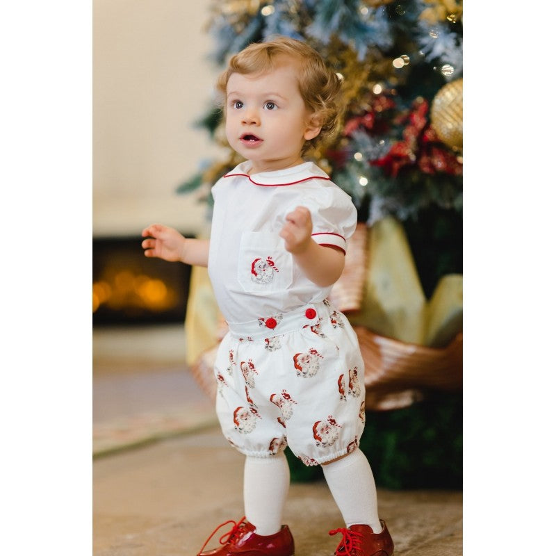 Sal & Pimenta Boys Santa Claus Button On Christmas Outfit