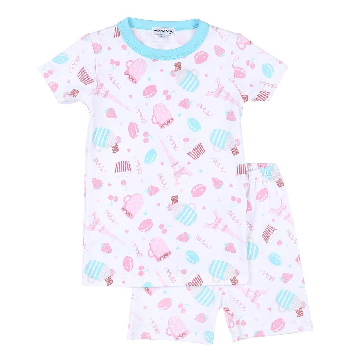 Magnolia Baby Little Girls French Treats Oh La La Short Pajamas