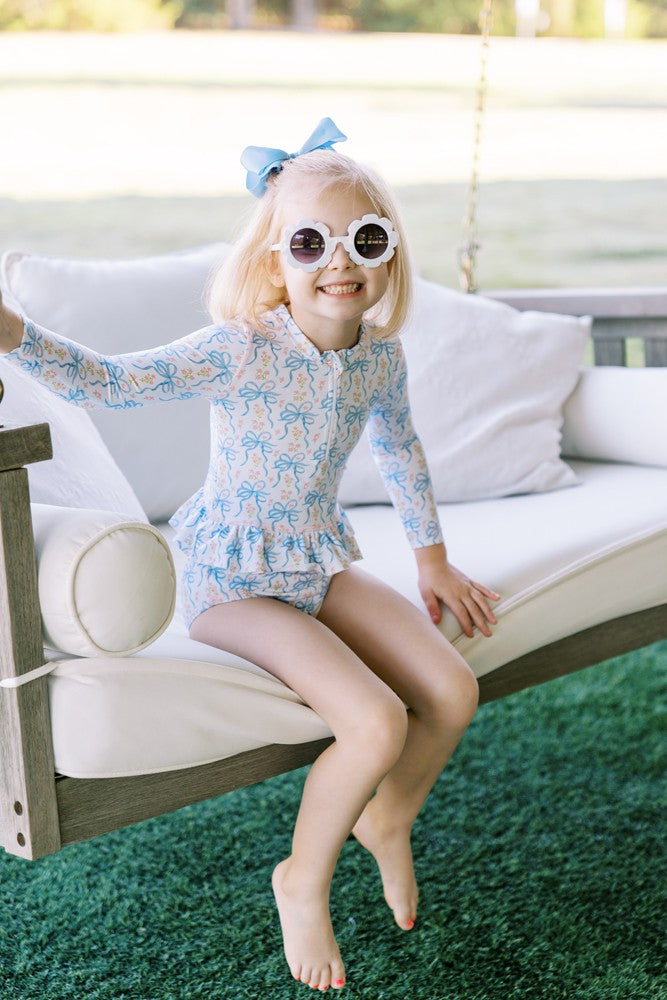 Proper Peony Girls Blossom Bows Rash Guard Set