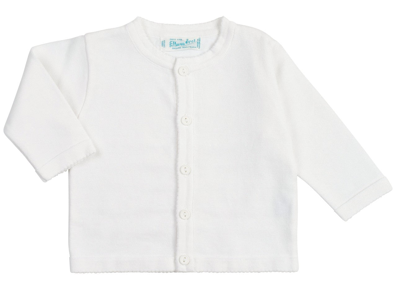 Feltman Brothers Baby / Toddler Unisex Classic Cardigan Sweater - White by Feltman Brothers