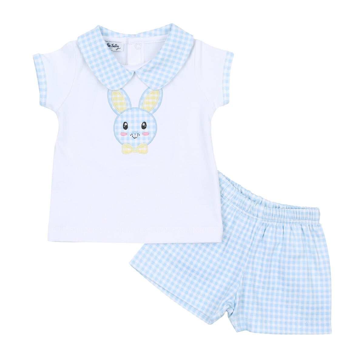 Magnolia Baby Boys Blue Lil' Easter Bunny Applique Collared Short Set by Magnolia Baby