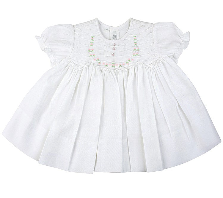 Feltman Brothers Newborn Baby Girls Teenie Weenie White Smocked Dresses