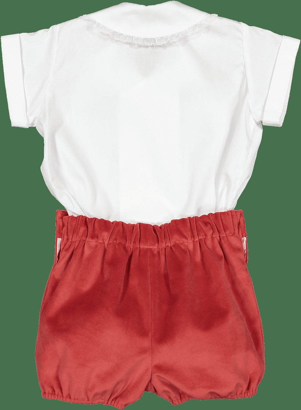 Sal & Pimenta Boys Dressy Button On Set - Velvet - Carmine Red