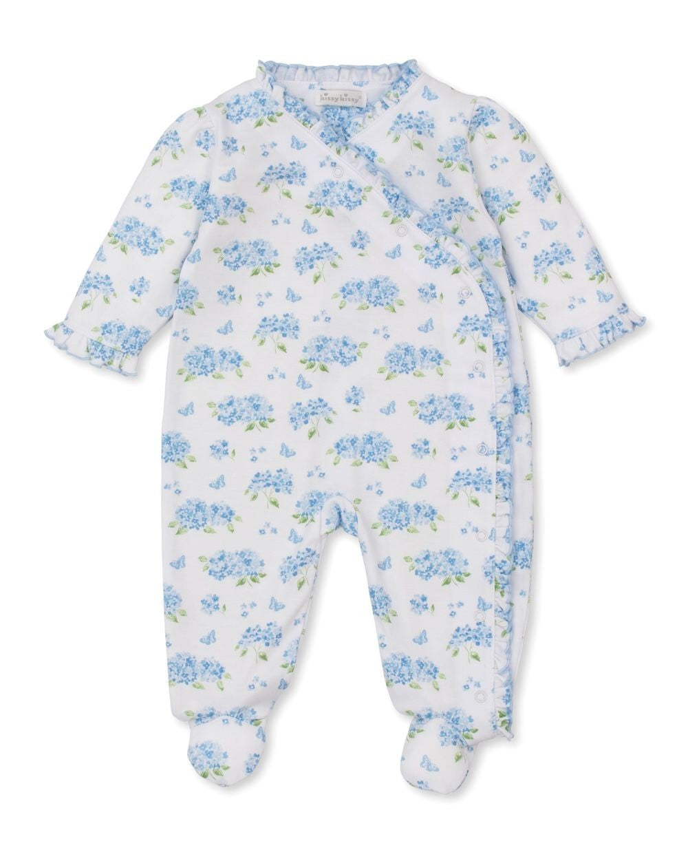 Kissy Kissy Baby Girls Blue Heavenly Hydrangeas Footie