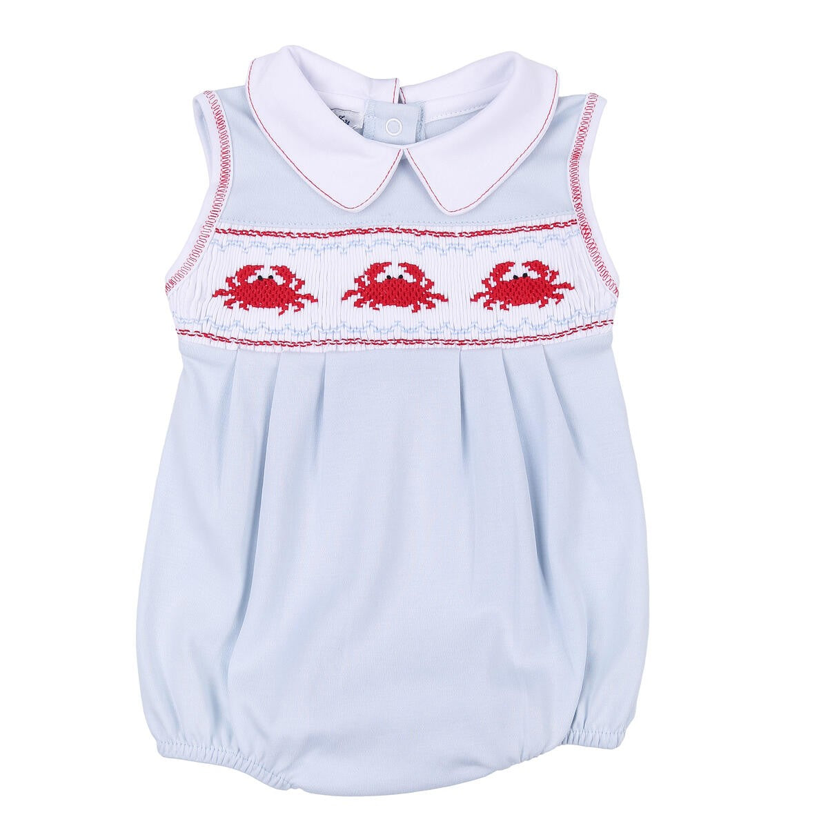 Magnolia Baby Boys Blue Crab Classics Smocked Bubble