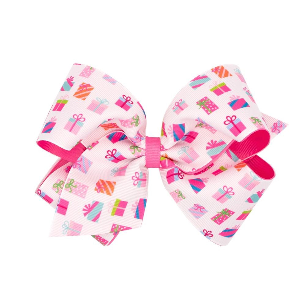 Wee Ones Girls Birthday / Christmas Hair Bow - Pink Presents