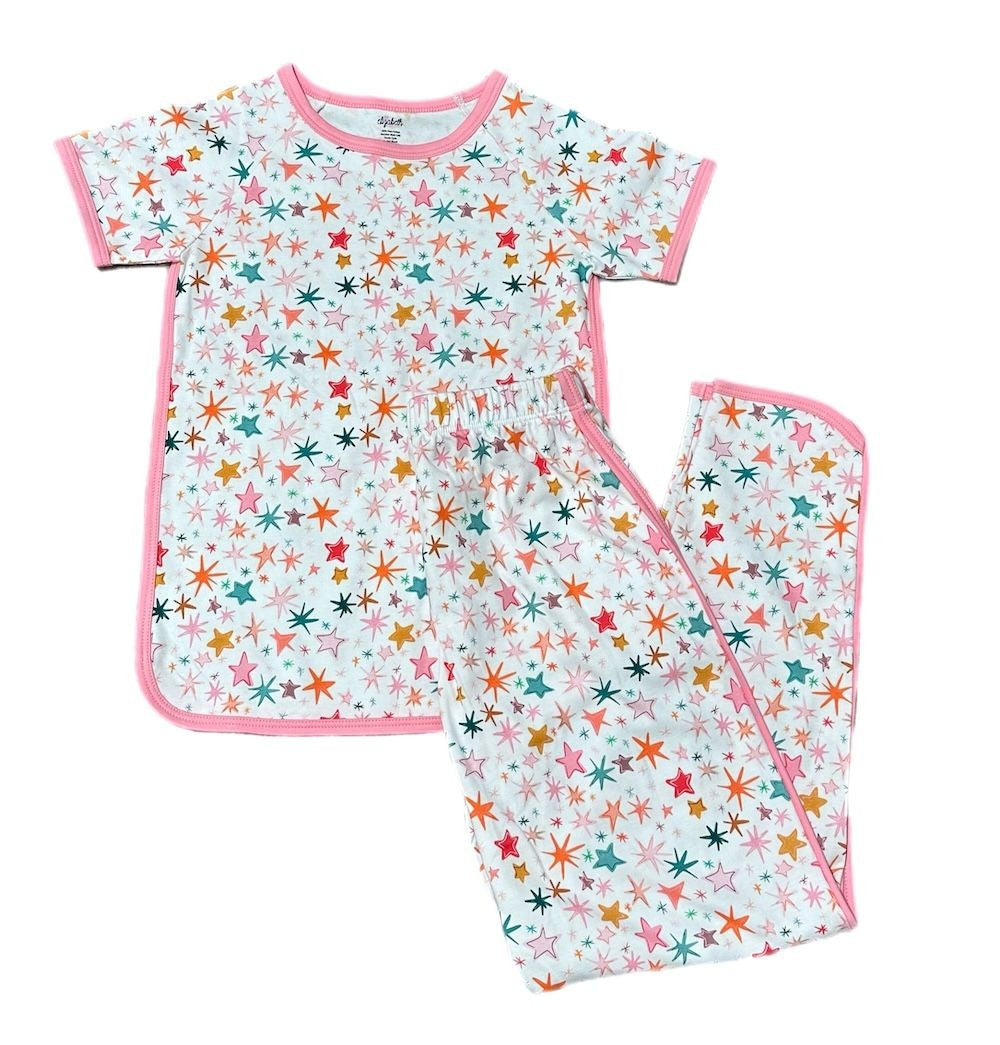 James & Lottie Be Elizabeth Girls Lounge Set - Colorful Stars