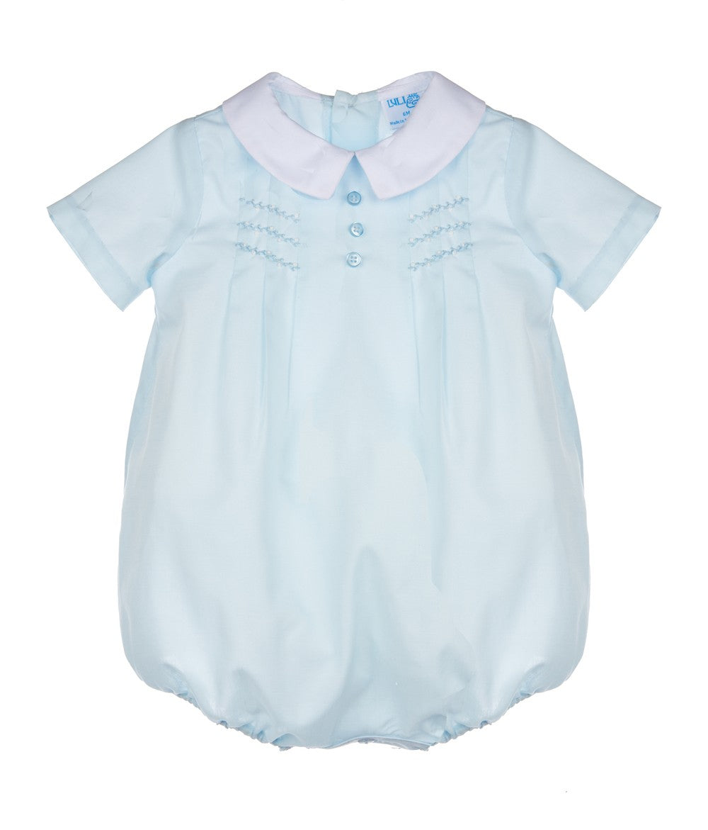 Luli & Me Baby Boys Light Blue Bubble - Hand Stitched Details