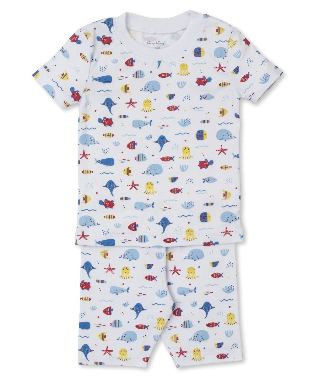 Kissy Kissy Boys Short Pajamas - Blue Sea Life Fun