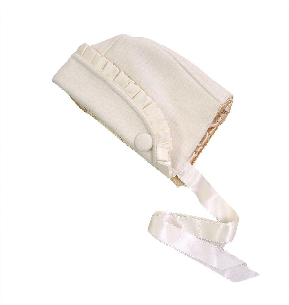 Rachel Riley London Baby Girls Ivory Frill Bonnet Hat by Rachel Riley