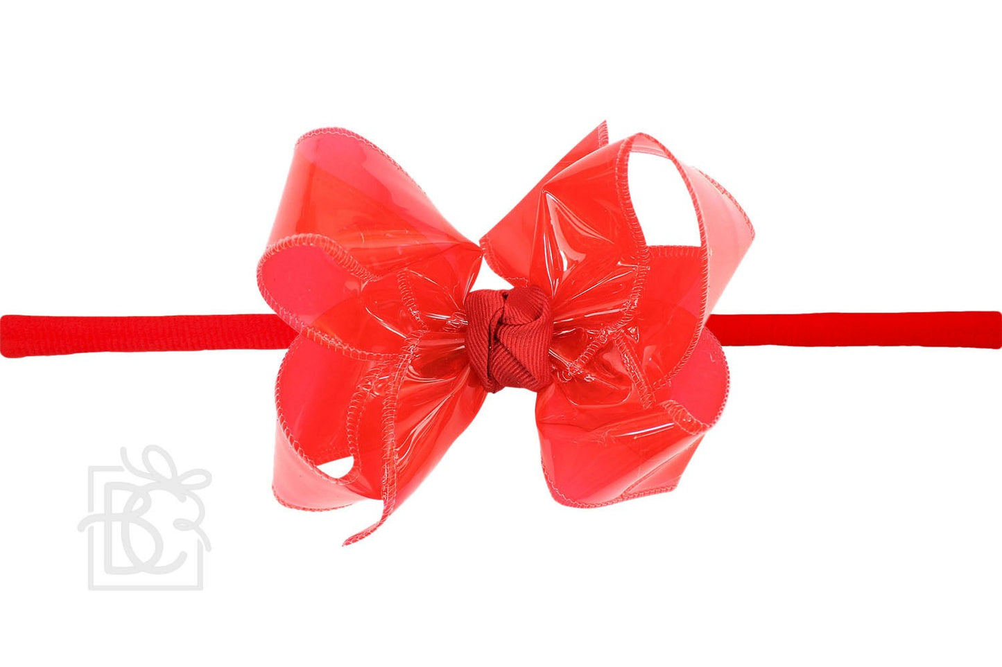 Beyond Creations Girls 1/4" Pantyhose Headband with Attached Bow - Waterproof - Red by Beyond Creations
