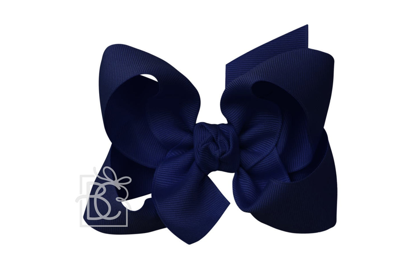 Beyond Creations Girls Grosgrain Double Knot Bow on Clip - Navy Blue