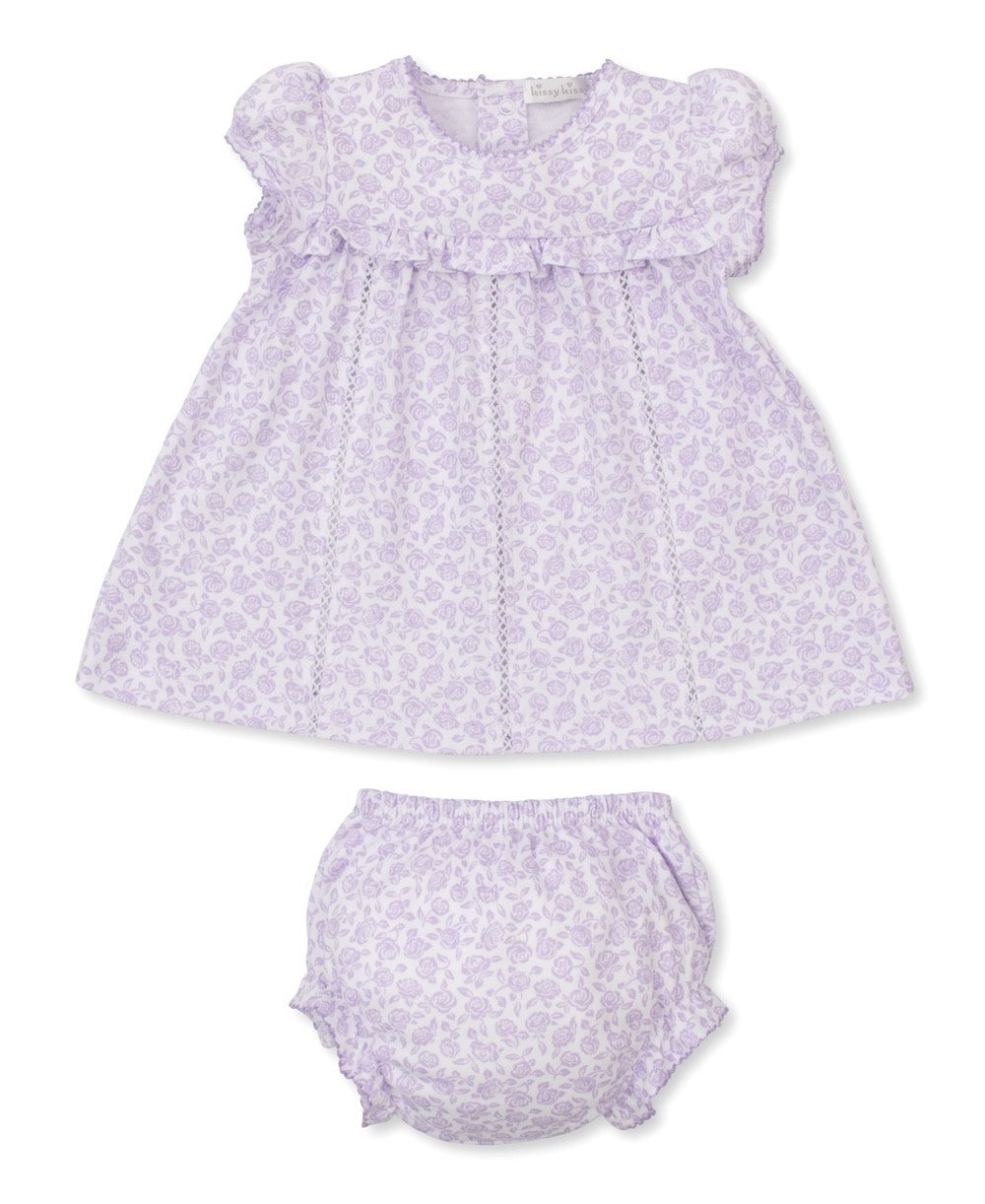 Kissy Kissy Baby Girls Lavender Summer Gardens Dress with Bloomers