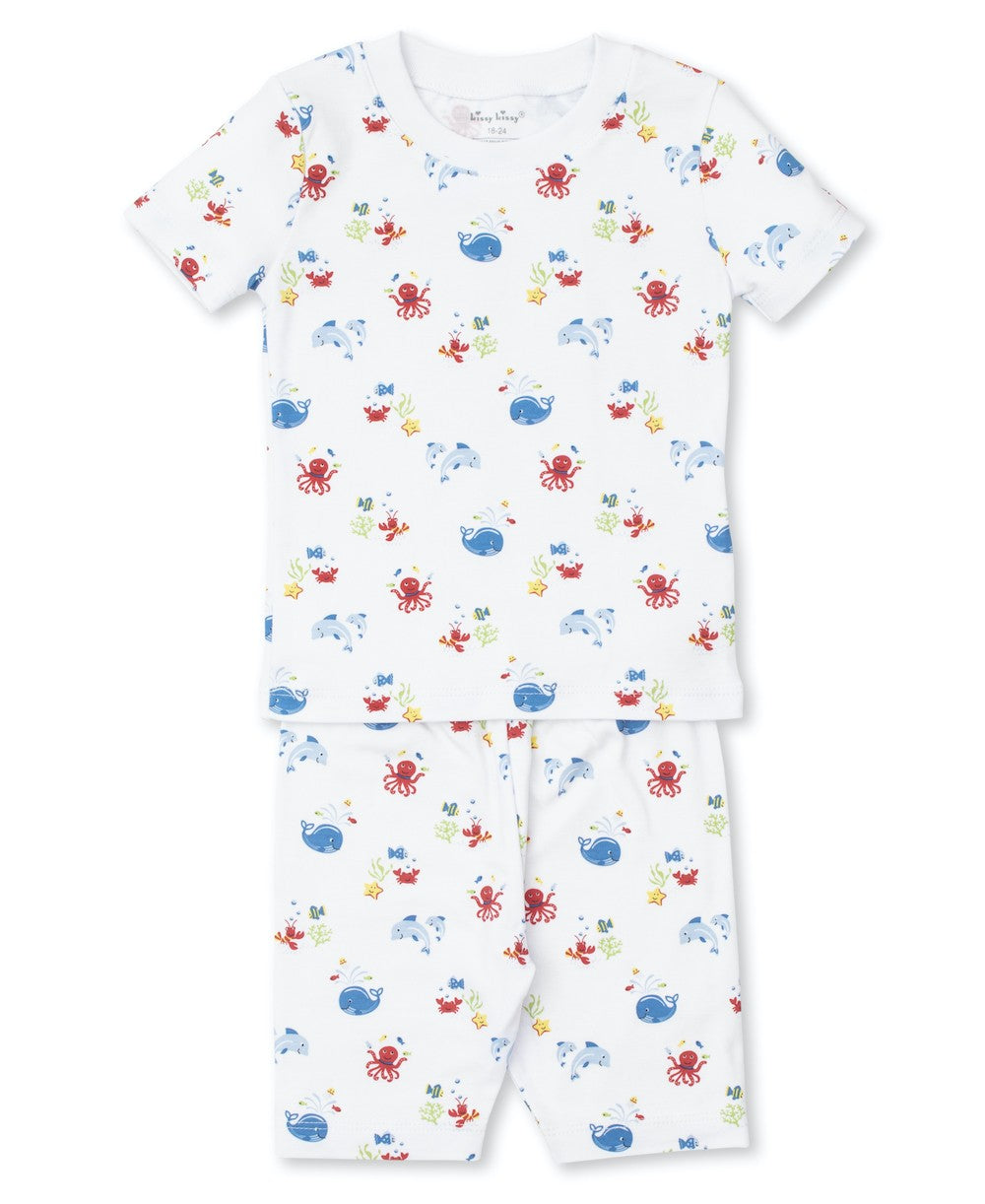Kissy Kissy Boys Snug Fit Short Pajamas - Blue Ocean Outing by Kissy Kissy