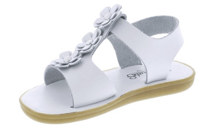 Footmates Girls Sustainable Flower Sandals - Eco-Jasmine Microfibre - White