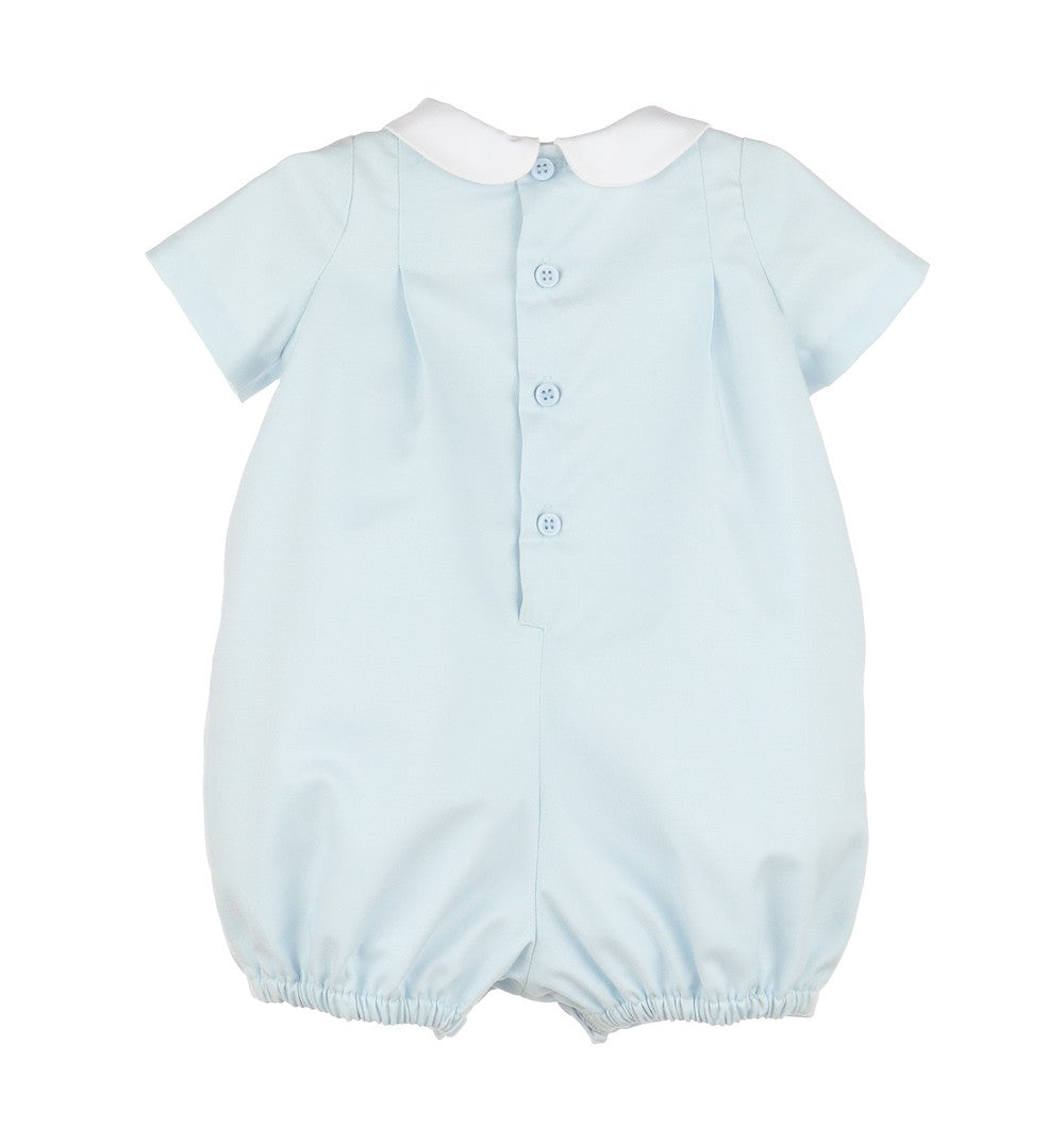 Luli & Me Baby Boys Smocked Bib Bubble - Light Blue