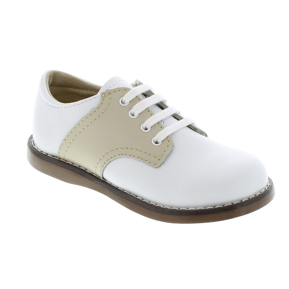 Footmates Boys Shoes - Cheer Saddle Oxford - White / Ecru