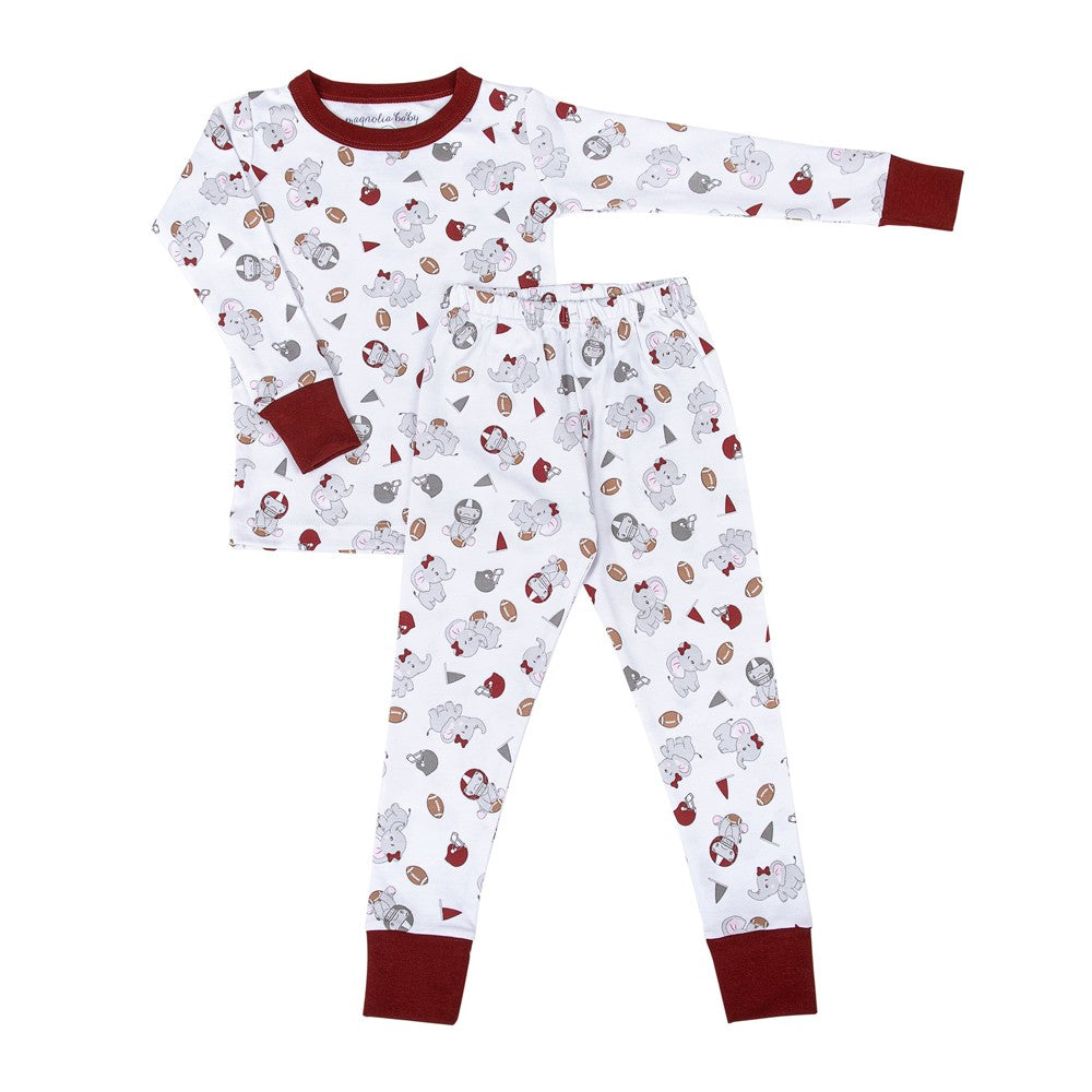 Magnolia Baby Alabama Elephant Football Crimson Tide Long Pajamas
