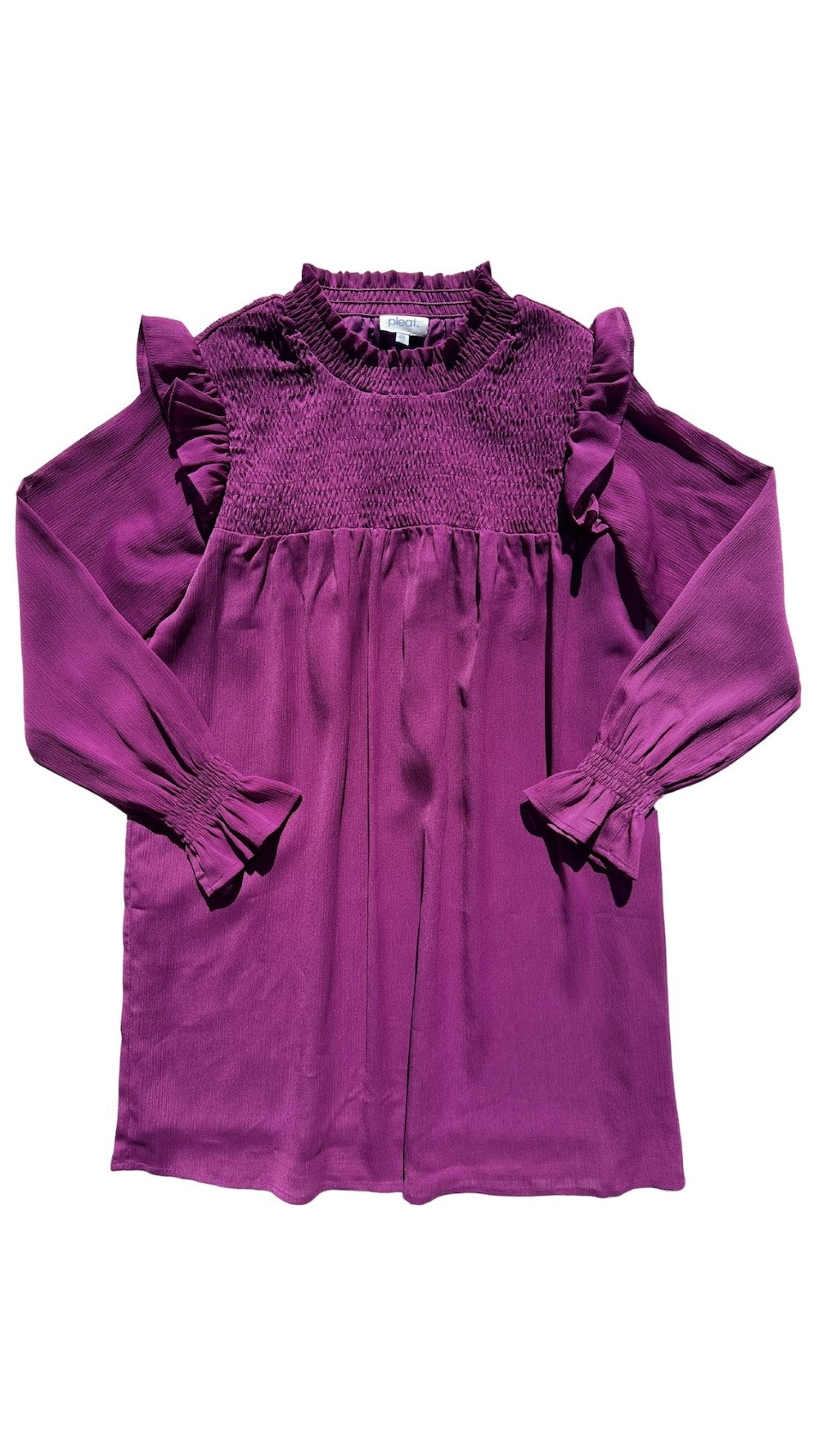 pleat Collection Girls Smocked Dress - Lottie - Magenta