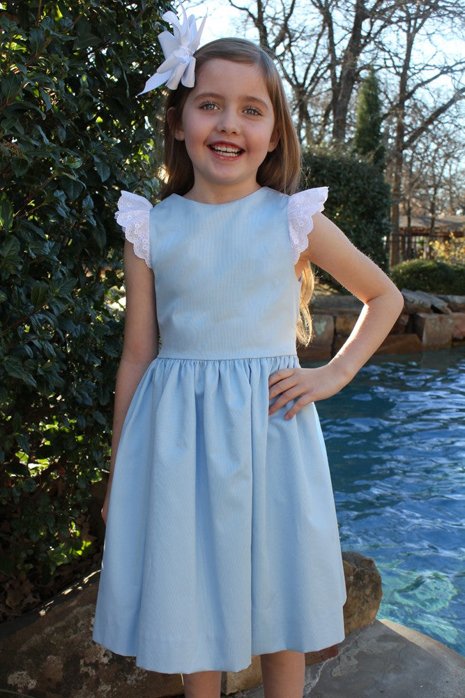 Susanne Lively Girls Pique Dress - Blue