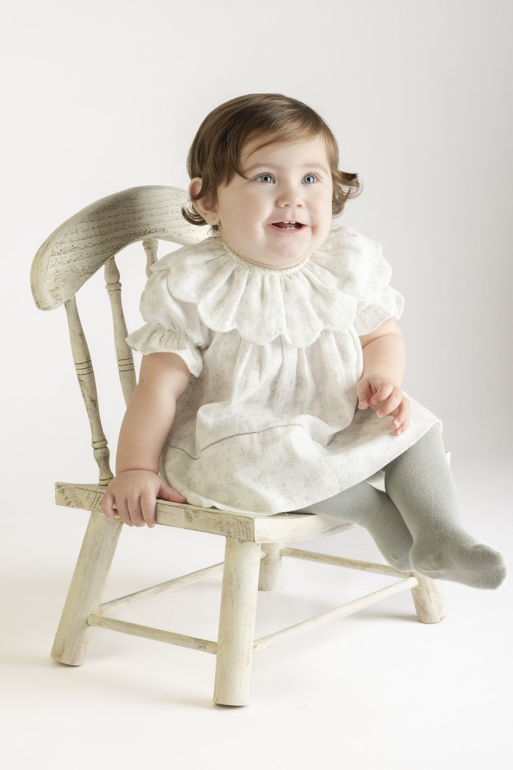Sophie & Lucas Girls Cuddle Cotton Float Dress - Green Floral by Sophie & Lucas